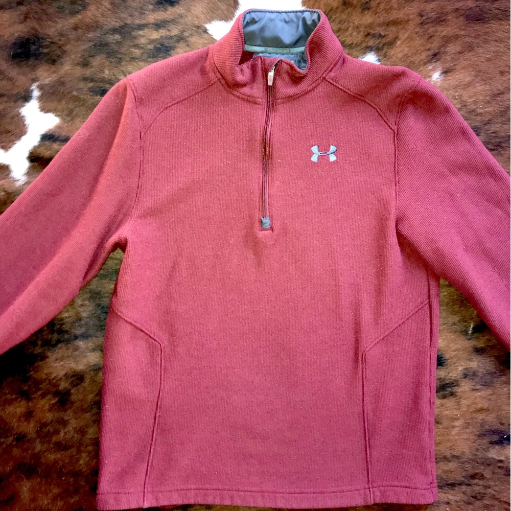 Under Armour Men’s Waffle Knit Maroon Quarter Zip Sweater